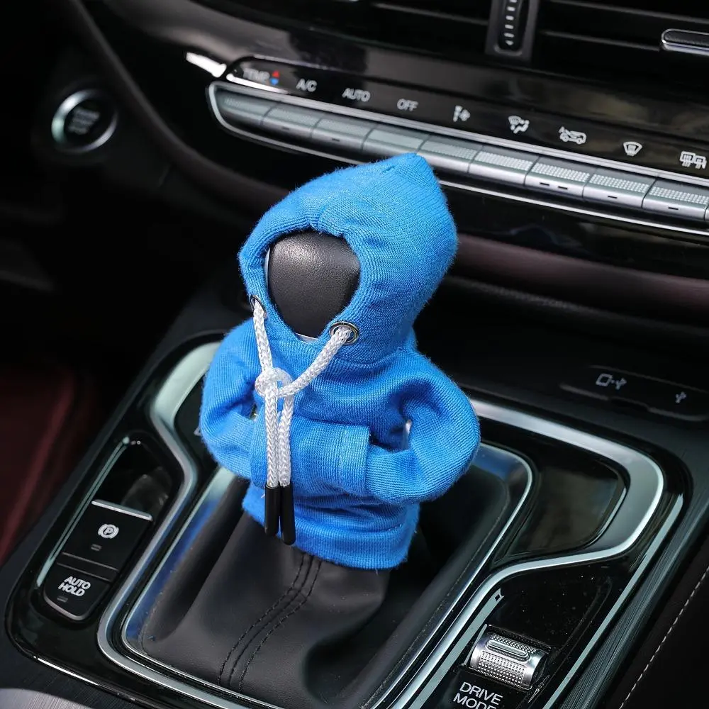 Mini Hoodie Style Shifter Knob Protector, Soft Fleece Decorative Car Accessory, Automotive Sporty Protective Gear, Compact, Fashionable