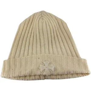 Chrome Hearts Cross Patch Cashmere Beanie Cream - Used