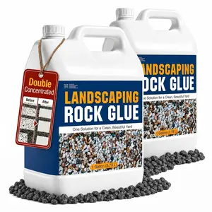 Double Concentrated Rock Glue: 2 Gallon Stone Glue for Landscaping -Dry Gravel Binder Long-Lasting Adhesive for Pea Rocks Stabilizer for Landscape Outdoor Yards Garden Patio