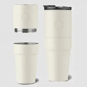 Eureka Modular Tumbler Set - 20 oz Base Bottle & 20 oz Boost - 316L Stainless Steel - Dual-Mode Lid - Expandable Straw - BPA-Free - Dishwasher-Safe