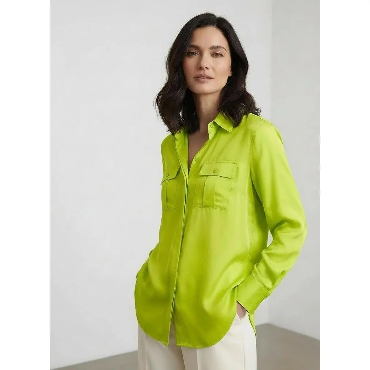 Silk Utility Blouse
