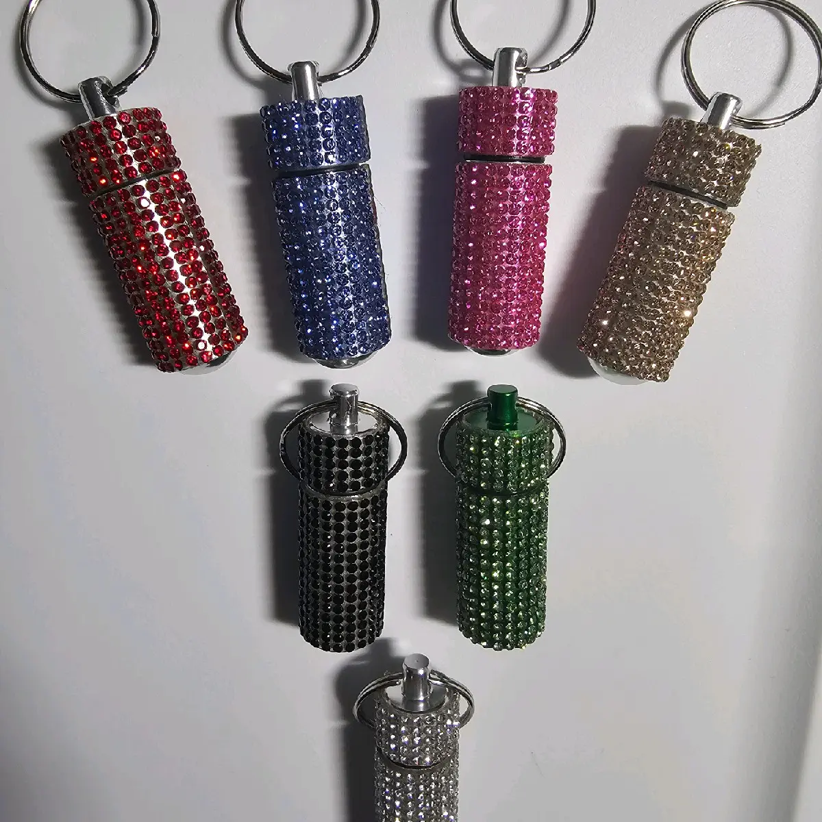 Bling pill keeper keychain Bling pill keeper keychain