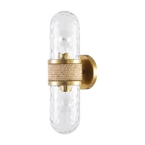 Zora 2-Light Modern Gold Wall Sconce | Luxury Brass Bathroom Vanity & Bedroom Wall Lighting Fixture