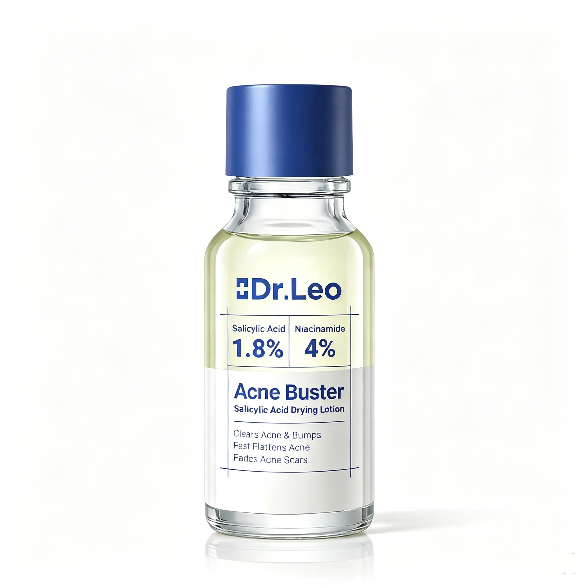 Dr.Leo Drying Lotion Bottle, Lightweight Powder Blemish Spot Care with 1.8 Percent Encapsulated Salicylic Acid and 4 Percent Niacinamide, Gentle Exfoliating Facial Care for Oily and Sensitive Skin, Help Improve Look of Blemishes and Discoloration, 20ml