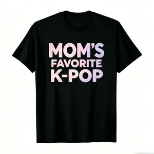 [100% Cotton] 100% Cotton "Mom's Favorite K-Pop Fan" Pastel Gradient T-Shirt| Viral K-Pop Stan Tee for Concert, Meetup & Casual Wear, Perfect Gift for K-Pop Lovers With Supportive Moms, Cute Aesthetic Outfit for K-Pop Girl Stans