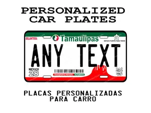 Personalized Tamaulipas Car Plate - Decorative Aluminum Plate with Custom Text