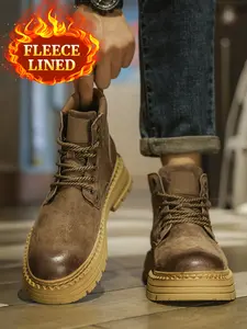 Men's Winter Boots For Men Ankle Boots Men's Leather Chukka Boots Suede Breathable Biker For Men Footwear Retro Comfortable Snow Boots Vintage Style Boots Plus Size Footwear Size 12 13 14 Men's Shoes Uk