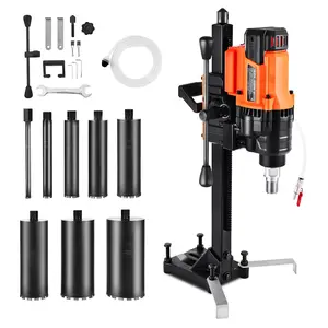 VEVOR Diamond Core Drilling Machine, 0.8-8 in Drilling Diameter, Stand-Mount Dry and Wet Concrete Core Drill Rig with 8 Drill Bits, 800 RPM Speed, UNC1 1/4-7 Thread, for Concrete Brick Stone, 3000W