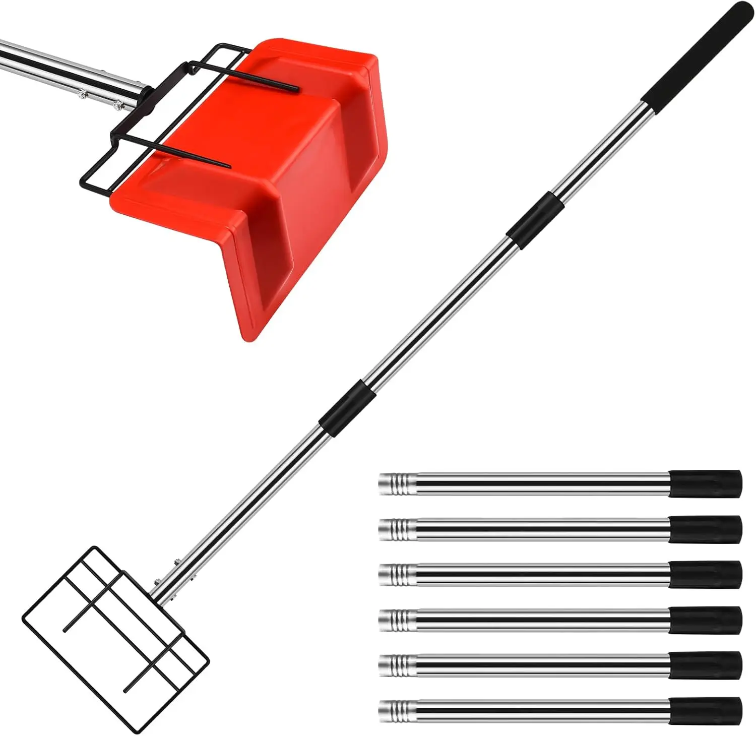 8 Ft Edge Protector Extension Handle, Board Corner Protector Extension Pole for v Shaped Edge Corner Guards, Compatible with Various Edge Protector Flatbed, Detachable Spiral Rod, Handle Only