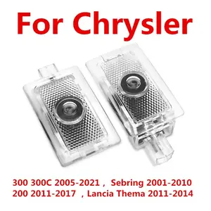 2PCS LED Car Door Welcome Light Projector Ghost Shadow Courtesy Lamp Accessories For Chrysler 200 300 300C Sebring Lancia Thema