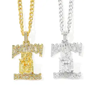 DEATHROW/RECORDS Prisoner Necklace Zircon Pendant Trendy Hip-Hop Jewelry Hot-Selling Chain