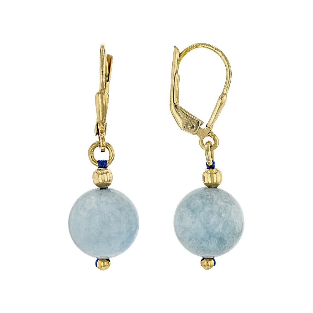 JTV Dreamy Aquamarine 18K Yellow Gold Over Sterling Silver Earrings