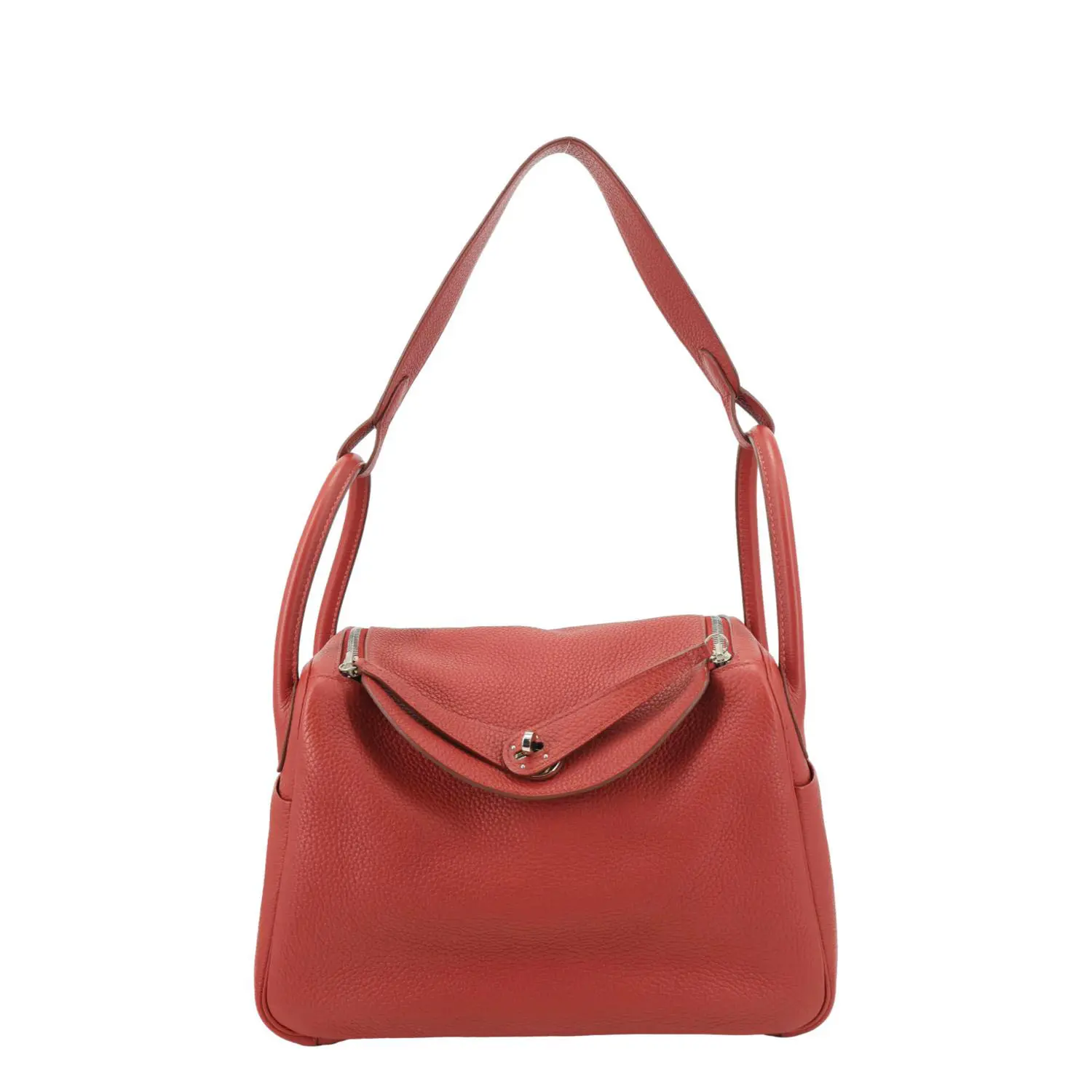 Pre-owned HERMÈS Leather Shoulder Bags Hermes Lindy Clemence Shoulder Bag Red