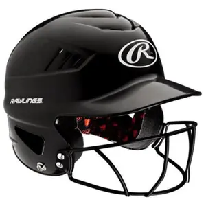 Rawlings RCFHFG-B Black Batting Helmet & Mask