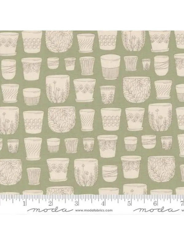 Fabric Moda Sage Pots Potted by the Quarter Yard 26141-24