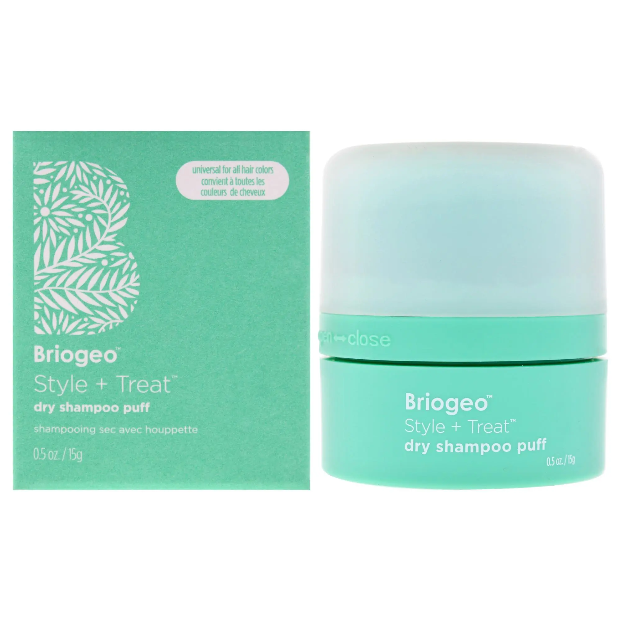 Briogeo Style Plus Treat Dry Shampoo Puff Mattifying Powder - Universal Unisex 0.5oz Dry Shampoo