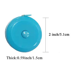 3 Pack Retractable Dual Sided Body Measuring Tape 60-inch 1.5M Small Push Button Tape for Body Craft Weight Loss Measurement Pink Purple Sky Blue