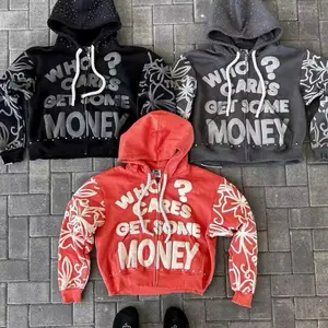 Who Cares Get Money Street Zip-Up Hoodie