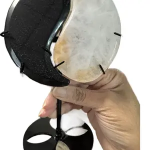 Yin & Yang Lunar Eclipse Sculpture | Balance • Protection • Clarity | 0.88 lb w Stand crystals crystal livesale crystal decor flawless Intention-Powered