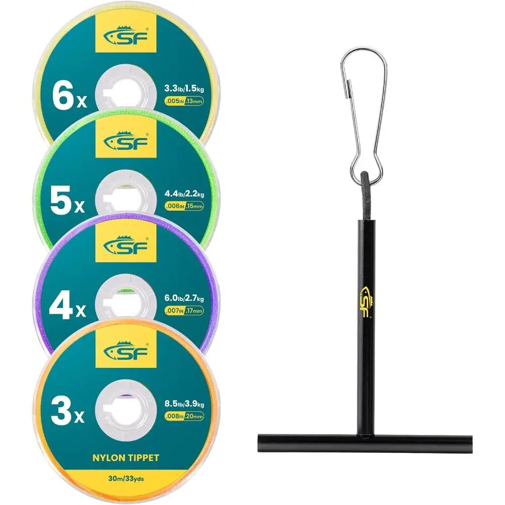 Clear Nylon Tippet Line with Holder For Fly Fishing Tippets Leaders Trout 0X 1X 2X 3X 4X 5X 6X 7X
