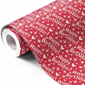 5m/10m Roll Gift Wrap Paper, 17 Inch Wide, Colorful Birthday Wishes Print, Thick Material, Ideal for Gifts, Parties, Retail Use