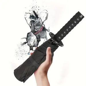 [New Manual Perfect Gift] Creative Three-Fold Samurai Sword Umbrella |   Sword Handle, 4 Colors |   Gift for Friends, Father's Day, Halloween, Christmas, Valentine's Day, St. Patrick's Day
