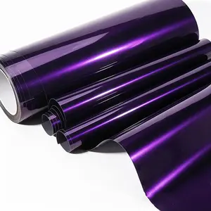 Premium PET High Glossy Midnight Purple Vinyl Wrap Film Car Wrapping Motorcycle DIY Sticker Decal Air Release Self Adhesive