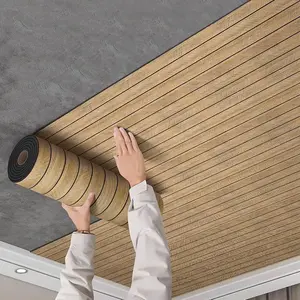 Kuujojo Wood Panel Peel & Stick Wallpaper, Striped Self-Adhesive Faux Wood Grain Wall Covering, Easy DIY Home Decor 15.74 X 118 in Peel And Stick Wallpaper Designs Removable Wall