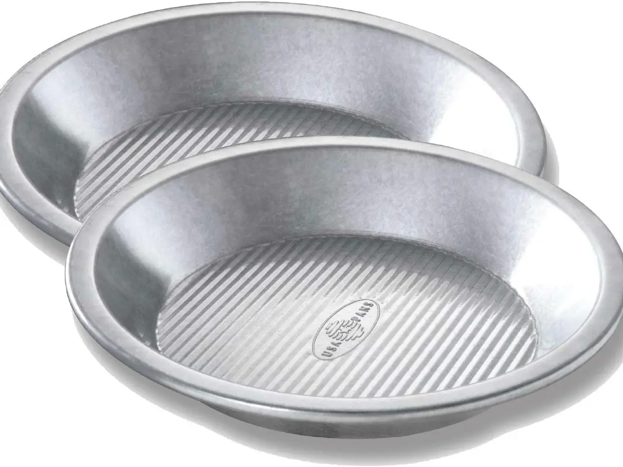 USA Pan Bakeware Aluminized Steel Commercial Pie Pan, Set of 2, Silver