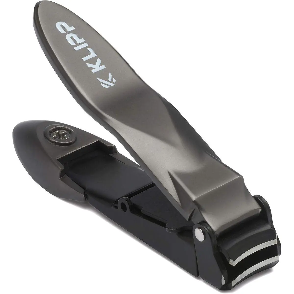 Nail Clippers for Men with Catcher - KLIPP Heavy Duty Razor-Sharp Self-Collecting Nail Cutter, Ergonomic Lever for Fingernails & Toenails, Ideal Gift for Men & Grooming Gifts Includes Ziplock Pouch