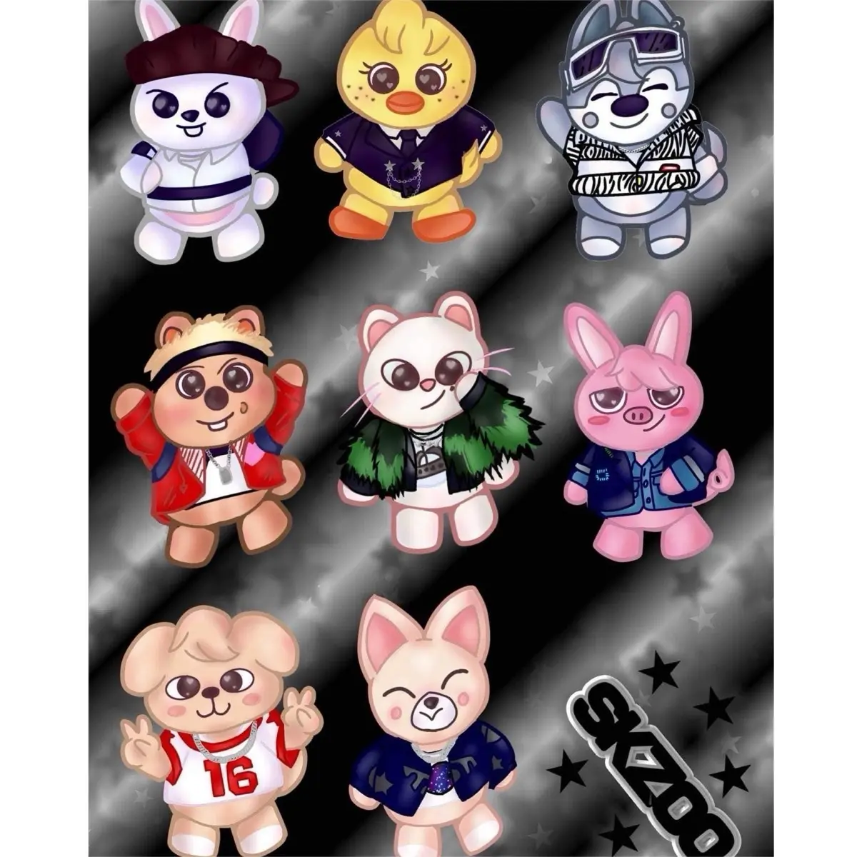 Kpop Holographic Sticker Sheets