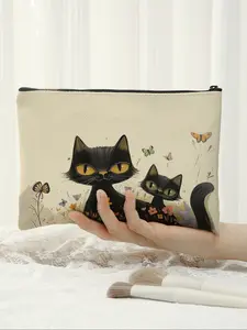 Cat Snack Bag for Travel, Cosmetic Organizer, Emergency Snacks Storage, Ideal Gift for Friends & Sisters, Fashionable Travel Pouch, Zipper Pouches