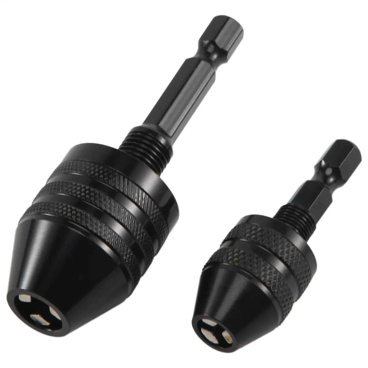 2Pcs Hex Shank Keyless Drill Chuck, Screwdriver Converter Drill Adapter Quick Change Drill Bits Tool(0.6-8mm, 0.3-3.6mm)