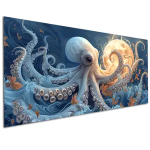 Large Size,Octopus Diamond Art Kits For Adults, Sea Animal Diamond Painting Kits, Full Round Diamond Mosiac Kits For Beginner, Diy Handicrafts,Gem Art and Crafts for Home wall Decor, 31.5x15.7 Inch