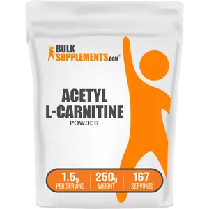 BulkSupplements - Acetyl L-Carnitine Powder - Energy Boost - Cognitive Support - 250g - 1.5g per Serving