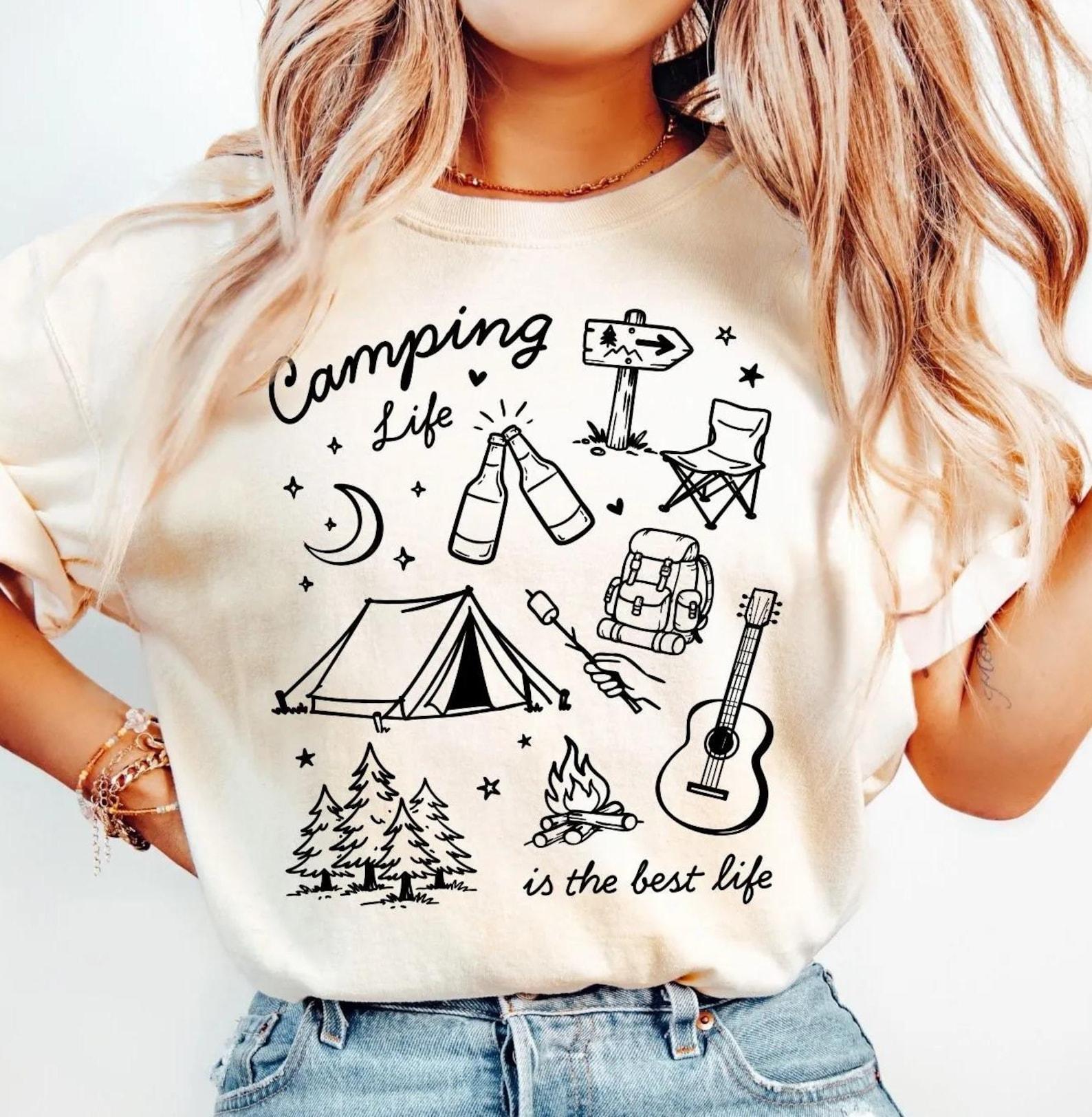 Comfort Colors Camping Life T-Shirt, Outdoor Adventure Graphic Tee, Campfire Hiking Shirt, Nature Lover Gift, Camping Tee