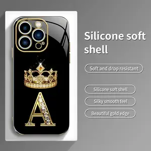 Premium Rugged Case for iPhone 16 15 14 13 12 11 8 7 X XS XR XSMax SE2 ProMax Pro MiNi Plus gold letter electroplated gold edge mobile phone case affordable anti-fingerprint-888