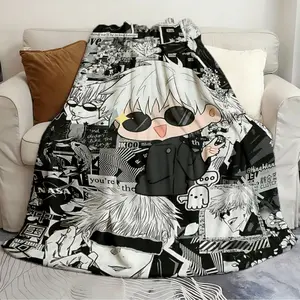 1Pcs Soft And Stylish Blanket J-ujutsu Kaisen Breathable Blanket Soft And Cozy Blanket Sofa Bed Essential Car Blanket Lightweight Flannel Blanket Birthday Gift