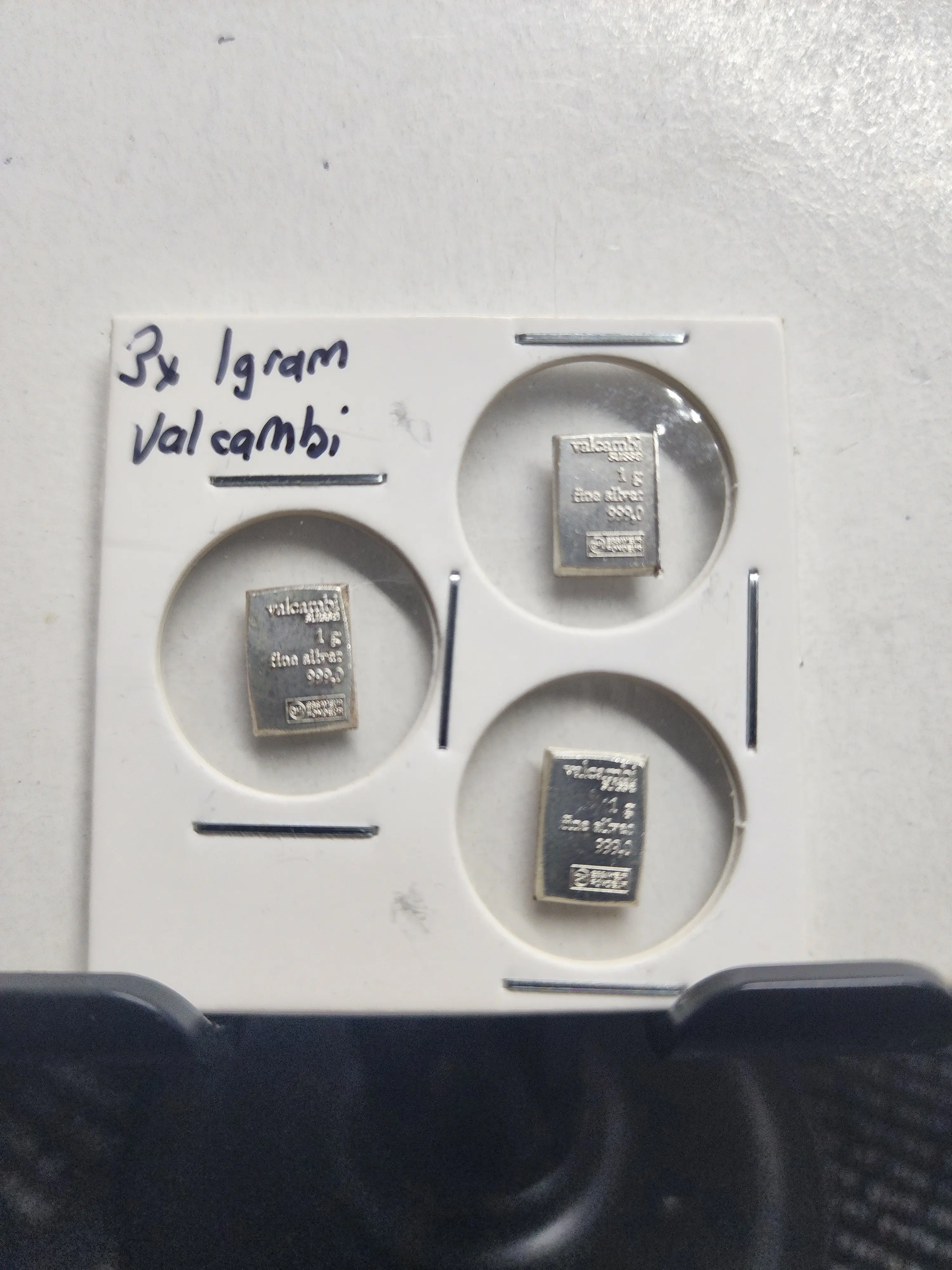 3x 1 Gram Silver Valcambi .999 Pure