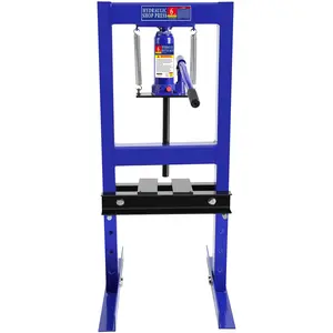 Blue Hydraulic Shop Press,6 Ton H-Frame Garage Floor Adjustable Shop Bearing Press with Stamping Plates to Bend, Straighten, Or Press Parts, Install Bearings & U-Joints