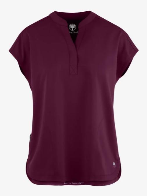 Healing Hands Purple Label Journey Women's 2-Pocket STRETCH Dolman Sleeve Mandarin Collar Scrub Top