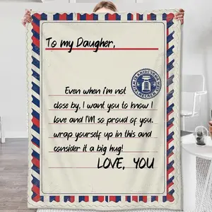 SoftHaven Daughter Blanket from Mom Dad, Blanket to My Daughter Gifts from Mom Dad, Daughter Blanket Presents for Birthday, I Love You Daughter Letter Warm Soft Throw Blankets, 60" x 50" snuggly  blankets