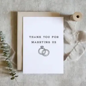 1PC Thank You for Marrying Us Card, Officiant Card, Wedding Day Card, 1pc Thank You Card, Perfect Gift for Weddings
