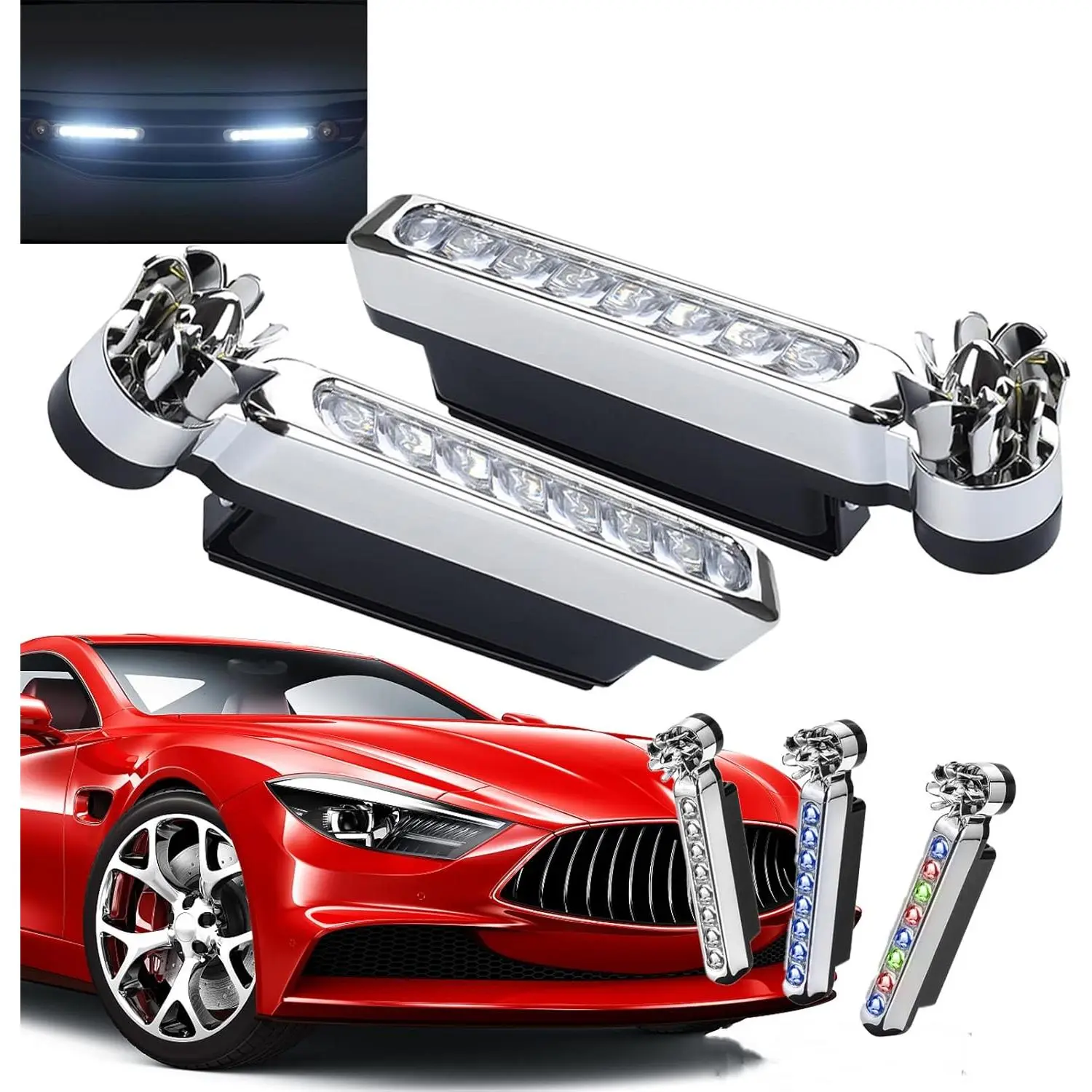 1 Pair Wind-Powered Heat Generating LED Lights – Self-Powered Daytime Running Lights for Cars, Motorcycles & Bicycles, No External Power Source Needed, Energy-Saving Auto-On Design, Bright Visibility, Easy Installation, Eco-Friendly Safety Accessory