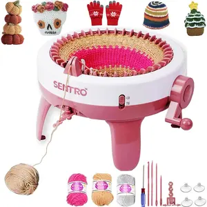Knitting Machine 40 Needles Smart Knitting Loom for Adults and Beginners, Automatic Circular Crochet Machine Kit for Hat, Sock, Scarves, Gloves, Sweater