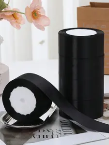 5pcs 4cm Wide Ribbon Satin Bow Hair Accessories For Cake Baking Handmade Rose Flower Materials, Birthday Party Colorful Ribbon, Wedding Decoration, Gift Packaging, Valentine's Day, Easter, Graduation, Mother's Day, Bridesmaids Gifts