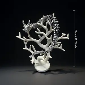 3D printed dragon model, 10/20 piece creative desktop ornament, random color. Perfect for home and office decoration, an ideal gift for holidays, a modern and stylish indoor decor item, great as a classroom reward for students
