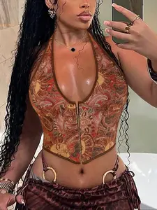 Women's Halter Neck Strapless Vest Top, Elegant Fashionable Casual Wear, Perfect for Daily Use & Special Occasions, Woven