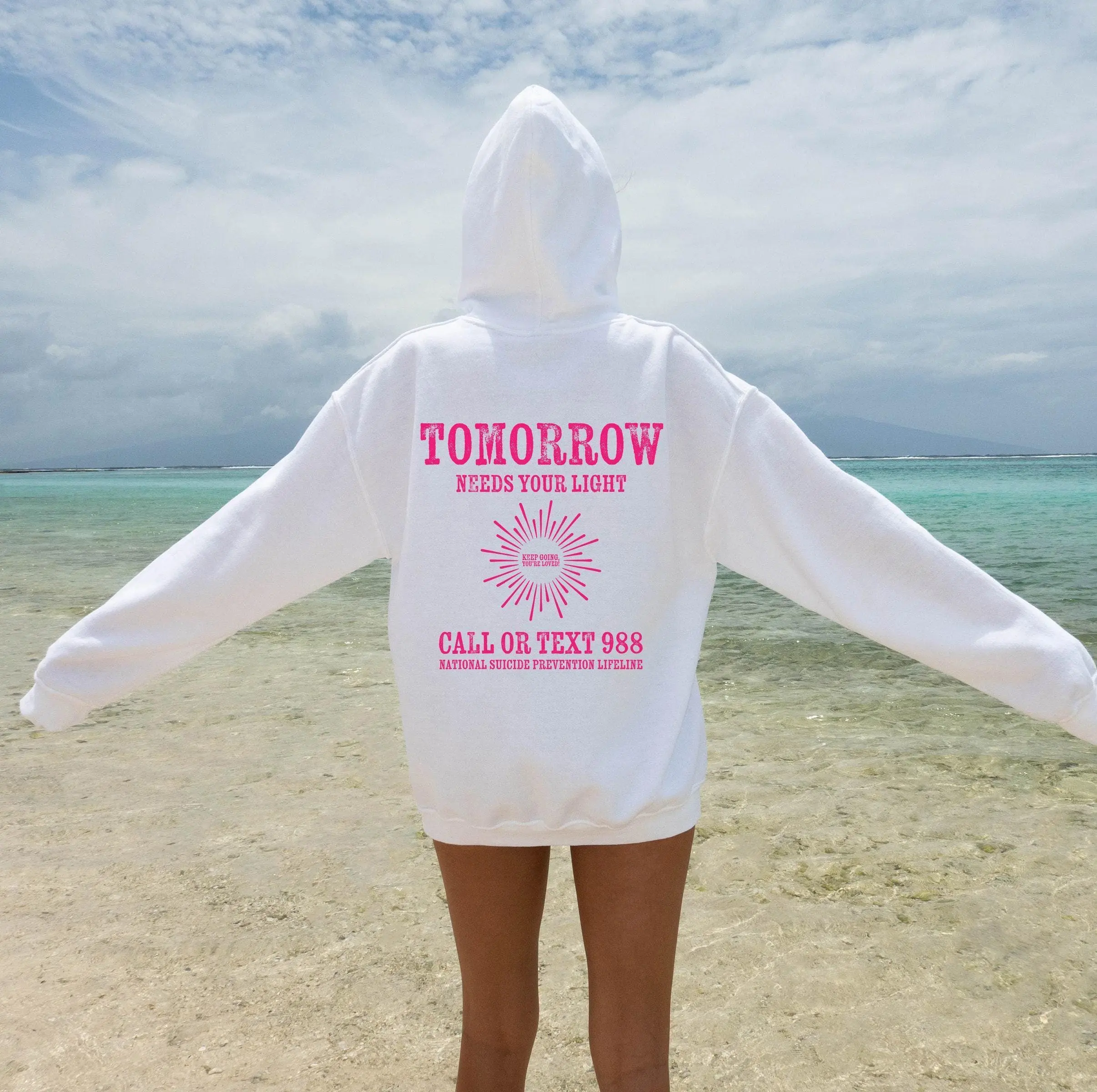 Tomorrow Needs Your Lights Hoodie | Women Mental Health Sweatshirt, Animal Lover Gifts, Giraffe Lover Gifts, Giraffe Gift, Cute Shirt Casual Baby Check Clothes Womenswear Cotton