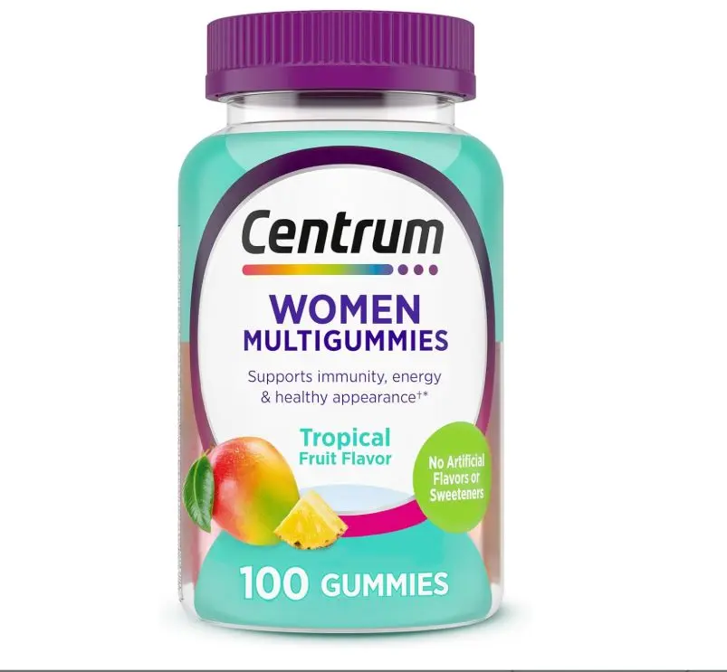 Centrum Women’s Multivitamin Gummies, Immune, Energy, Healthy Appearance Support, 100 Count, 50 Day Supply